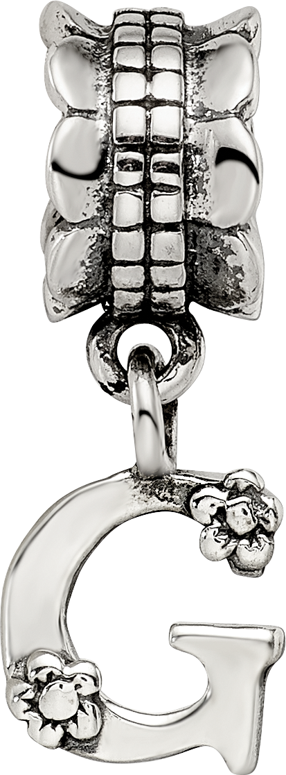 Sterling Silver Reflections Letter G Dangle Bead