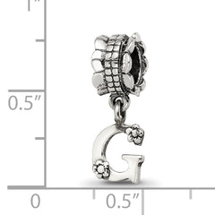 Sterling Silver Reflections Letter G Dangle Bead