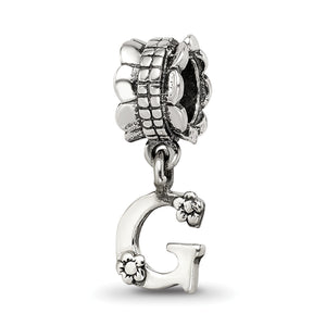 Reflection Beads Sterling Silver Letter G Dangle Bead - Sophia Jewelers