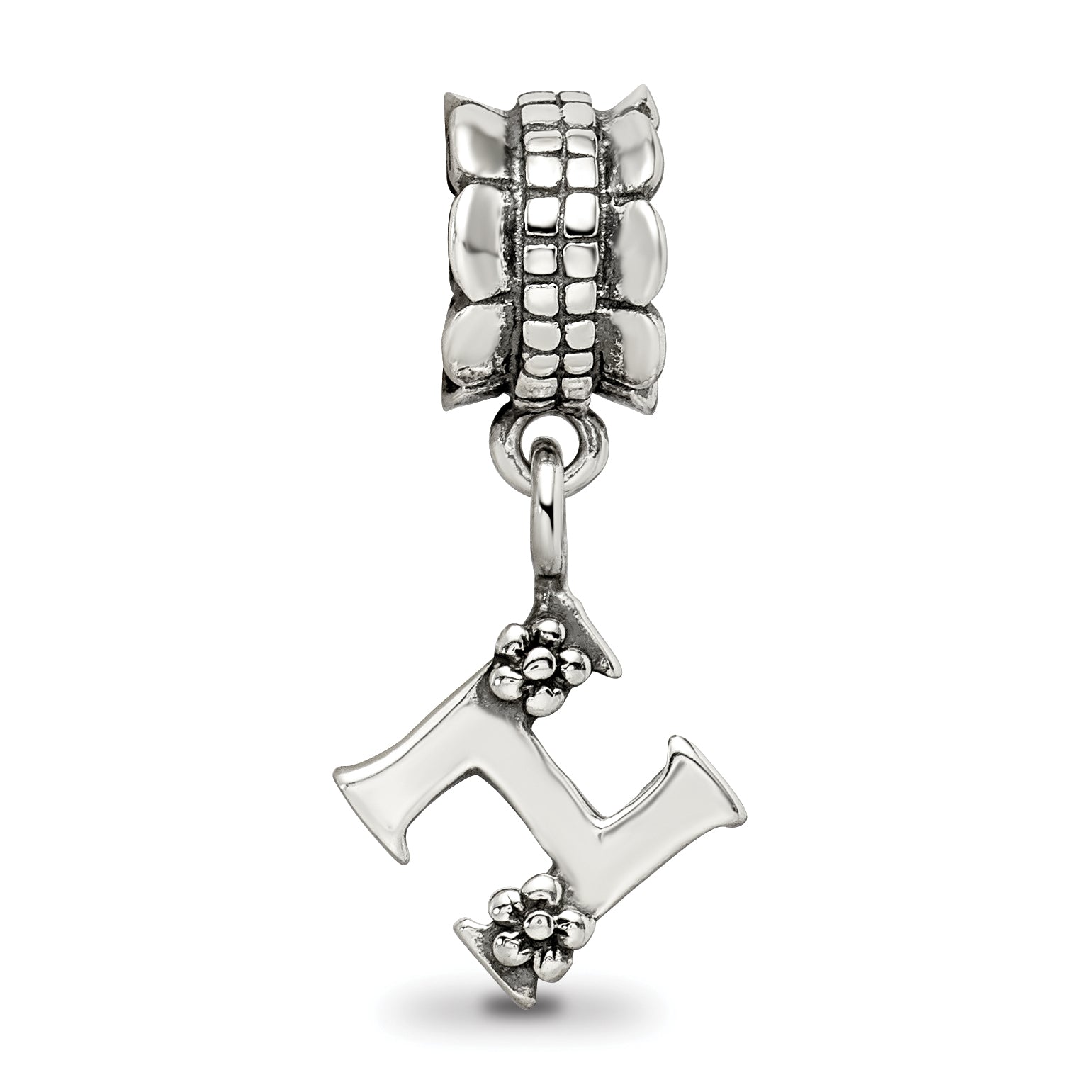 Sterling Silver Reflections Letter H Dangle Bead