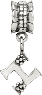 Sterling Silver Reflections Letter H Dangle Bead