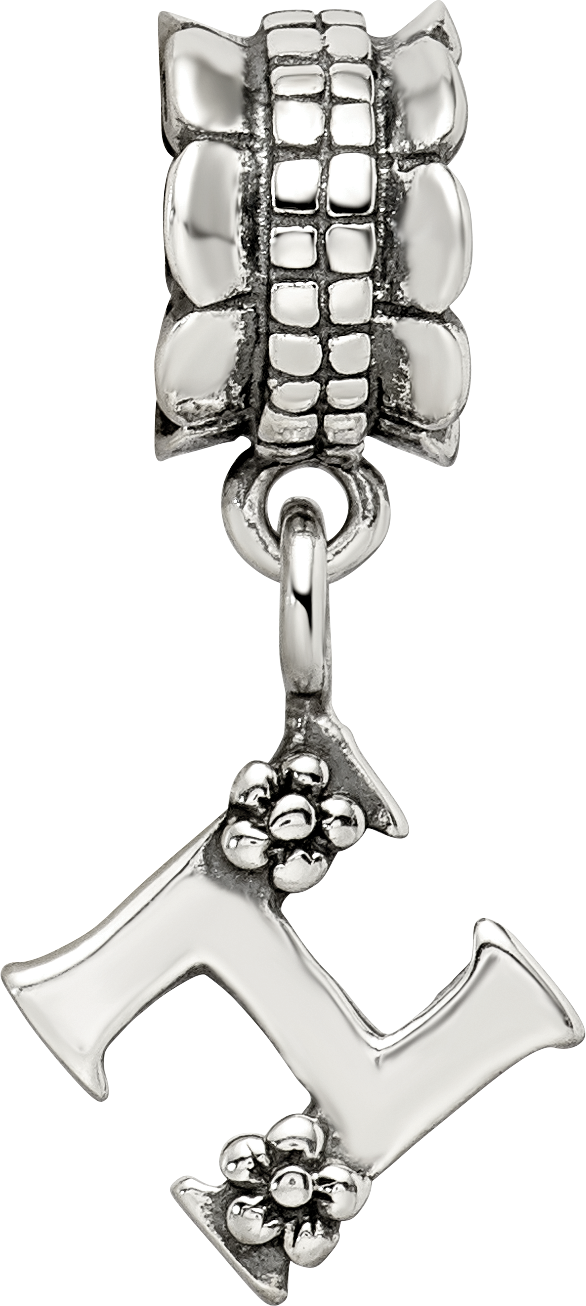 Sterling Silver Reflections Letter H Dangle Bead