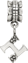 Sterling Silver Reflections Letter H Dangle Bead