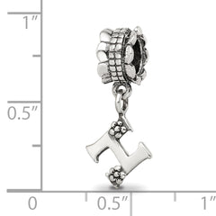 Sterling Silver Reflections Letter H Dangle Bead