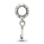 Sterling Silver 925 Antiqued Letter 'I' Dangle Bead  Elegant Cast Design