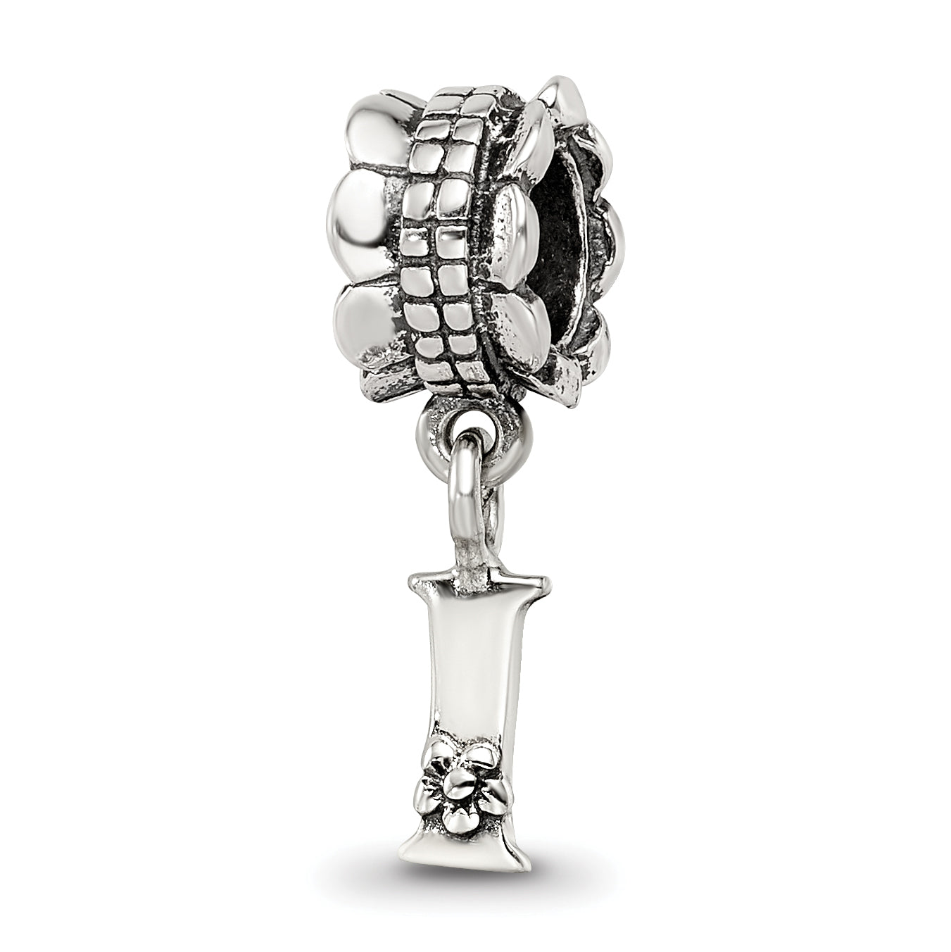 Sterling Silver Reflections Letter I Dangle Bead Main image
