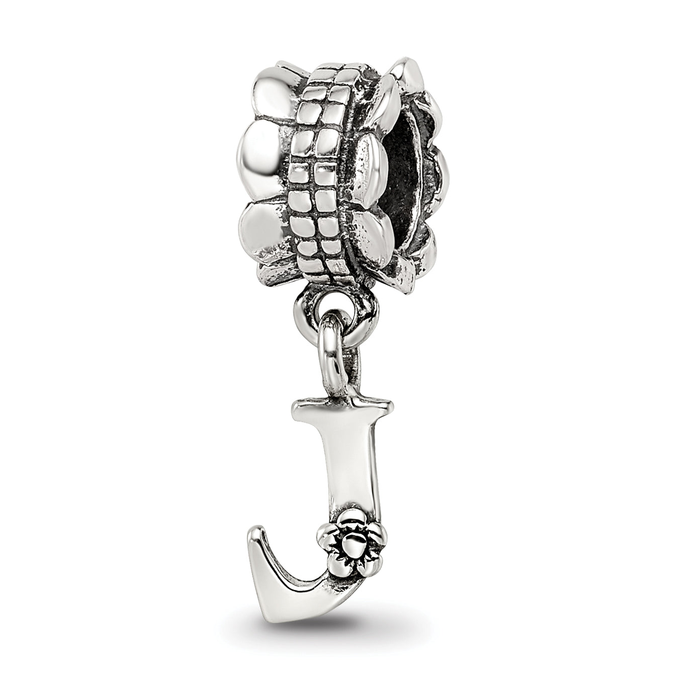 Sterling Silver Reflections Letter J Dangle Bead Main image