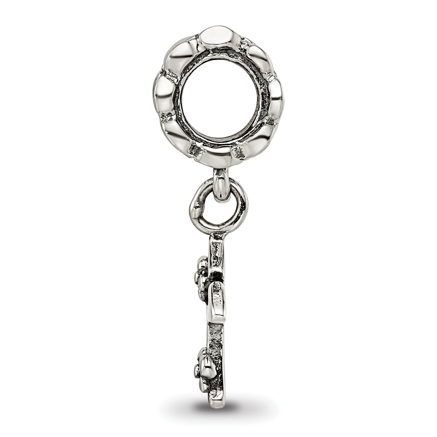 Sterling Silver 925 Letter K Dangle Bead with Antiqued Finish Solid Charm Secondary image
