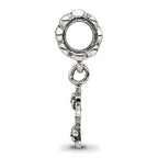 Sterling Silver 925 Letter K Dangle Bead with Antiqued Finish Solid Charm