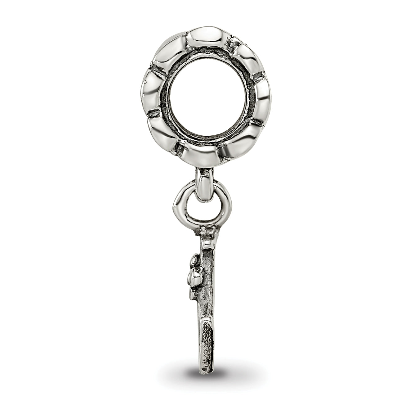 Sterling Silver 925 L Dangle Bead with Antiqued Finish Secondary image