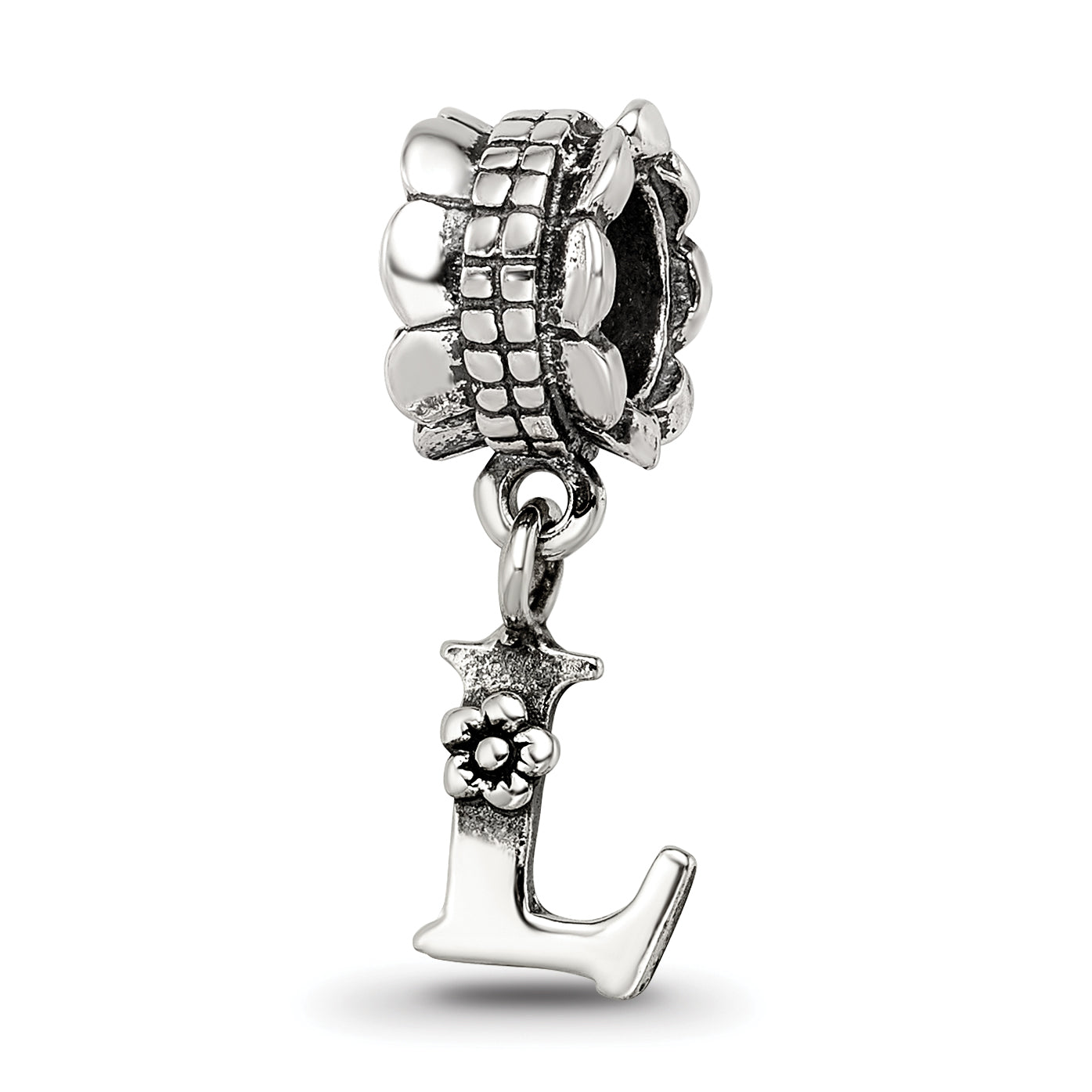 Sterling Silver Reflections Letter L Dangle Bead Main image