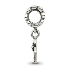 Sophia Jewelers Sterling Silver 925 Letter N Dangle Bead with Antiqued Finish