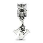 Sophia Jewelers Sterling Silver 925 Letter N Dangle Bead with Antiqued Finish