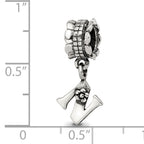 Sophia Jewelers Sterling Silver 925 Letter N Dangle Bead with Antiqued Finish