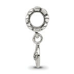 Sterling Silver 925 Letter O Dangle Bead with Antiqued Finish