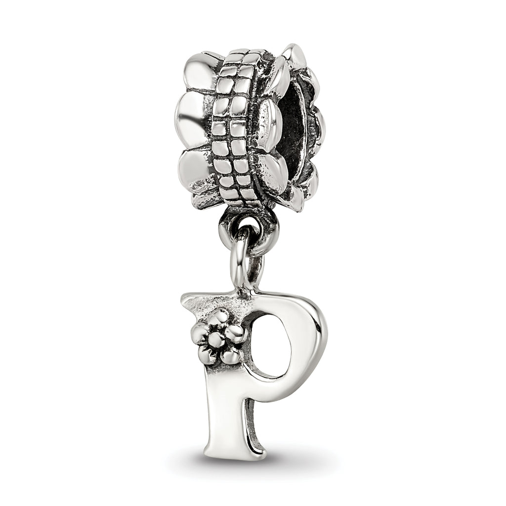 Sterling Silver Reflections Letter P Dangle Bead