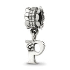 Sterling Silver Reflections Letter P Dangle Bead