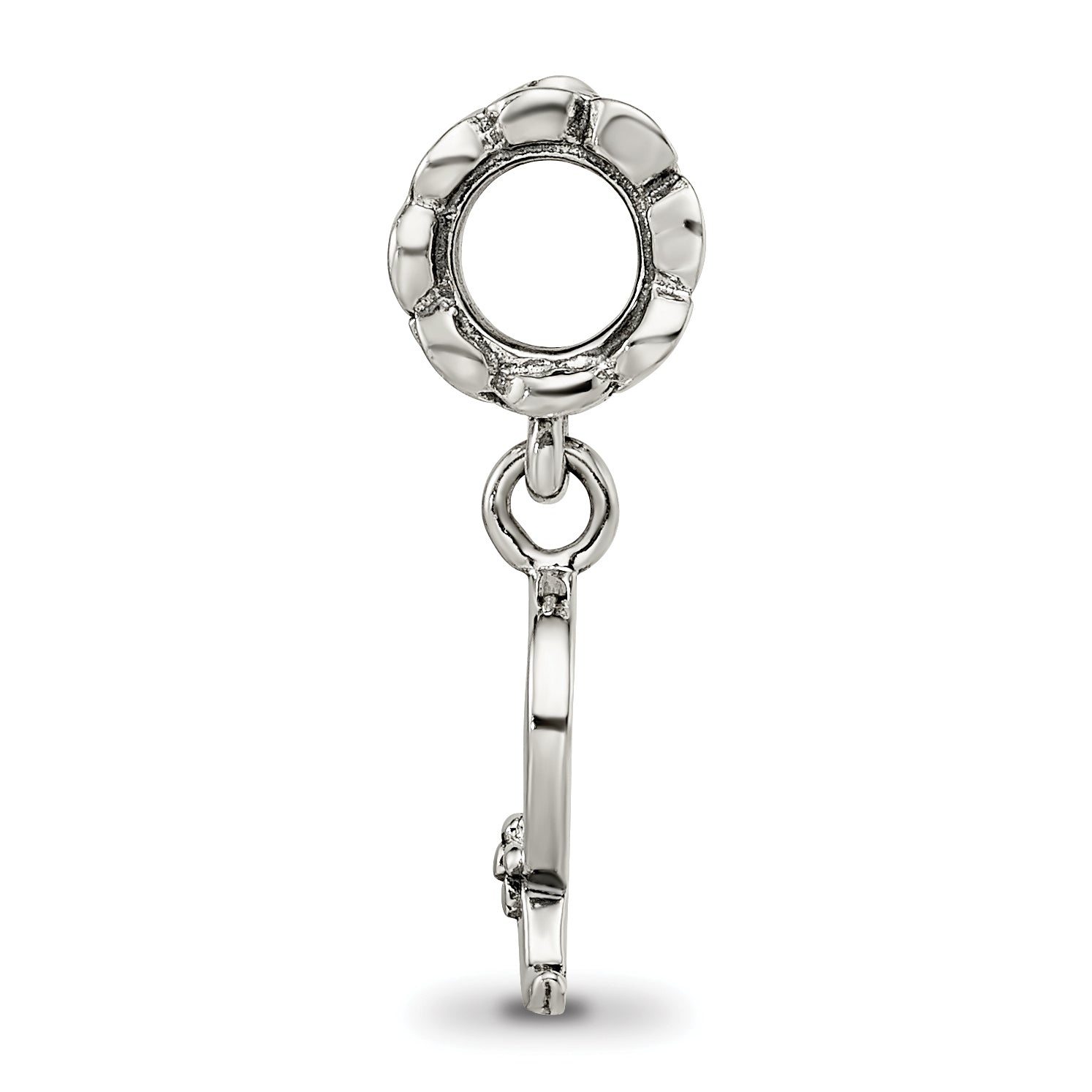 Sterling Silver 925 Antiqued Letter Q Dangle Bead Solid Cast Design Secondary image