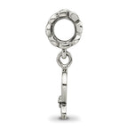 Sterling Silver 925 Antiqued Letter Q Dangle Bead Solid Cast Design