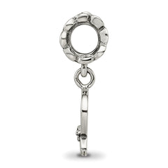 Sterling Silver 925 Antiqued Letter Q Dangle Bead Solid Cast Design
