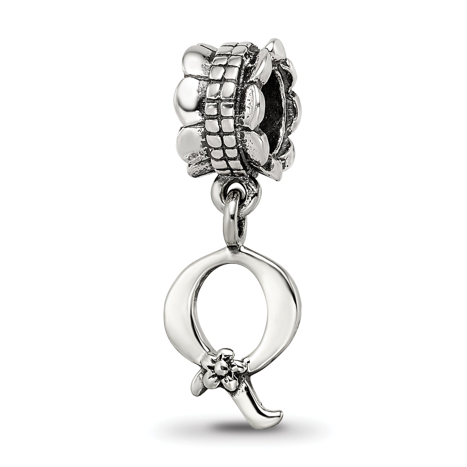 Sterling Silver Reflections Letter Q Dangle Bead Main image