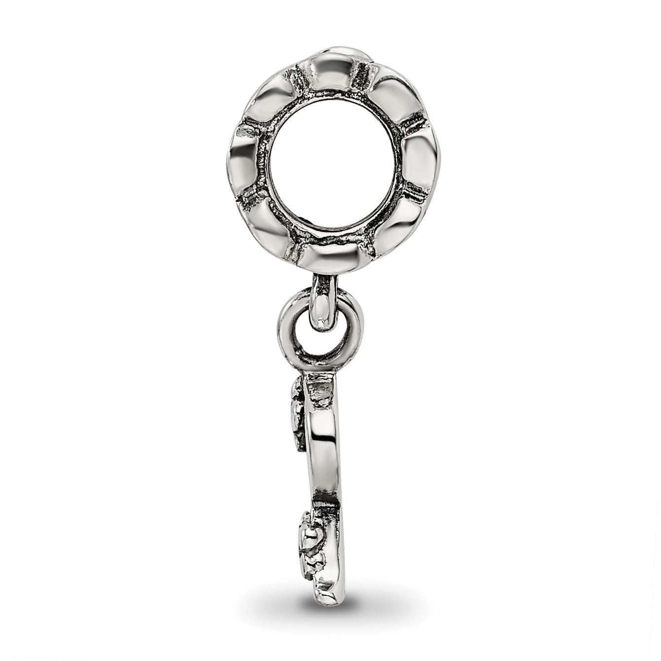 Sophia Jewelers Sterling Silver 925 Letter R Dangle Bead with Antiqued Finish Secondary image