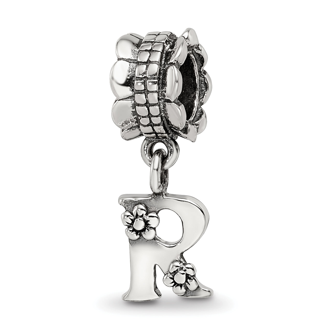 Sterling Silver Reflections Letter R Dangle Bead Main image