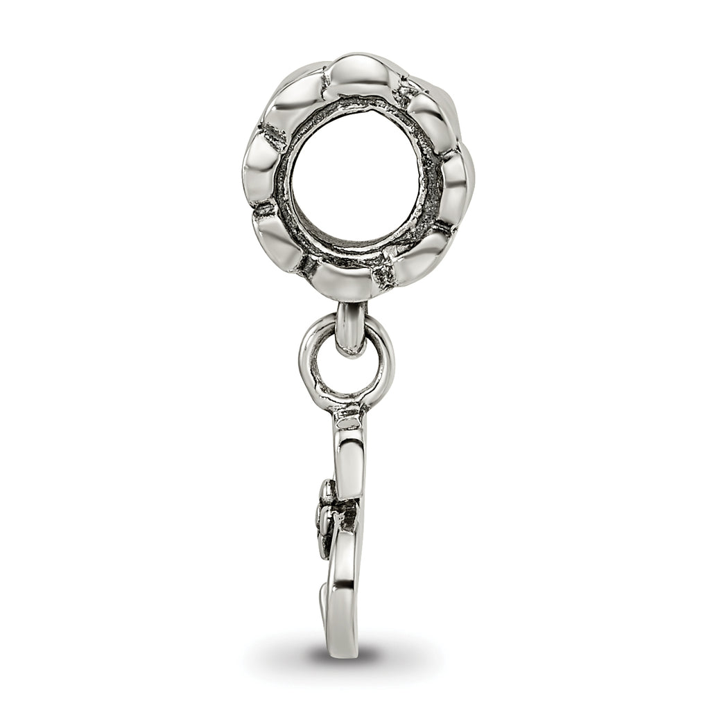 Sophia Jewelers Sterling Silver 925 Letter S Dangle Bead with Antiqued Finish