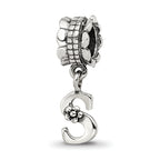 Sterling Silver Reflections Letter S Dangle Bead