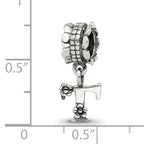 Sterling Silver 925 Antiqued Letter T Dangle Bead Lightweight Solid Charm