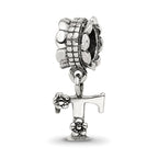 Sterling Silver Reflections Letter T Dangle Bead