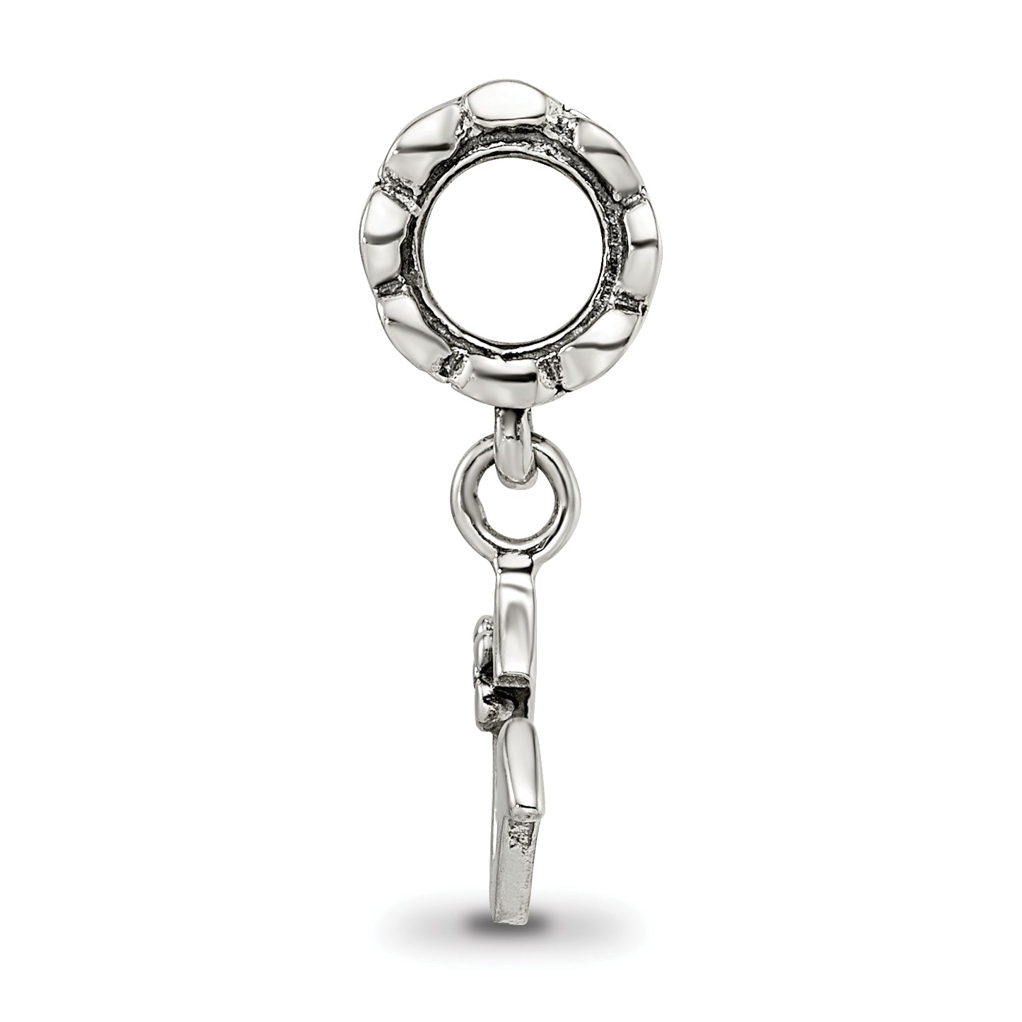 Sterling Silver 925 U Dangle Bead with Antiqued Finish Alphabet Charm Secondary image