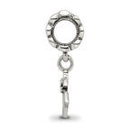 Sterling Silver 925 U Dangle Bead with Antiqued Finish Alphabet Charm