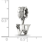 Sterling Silver Reflections Letter W Dangle Bead