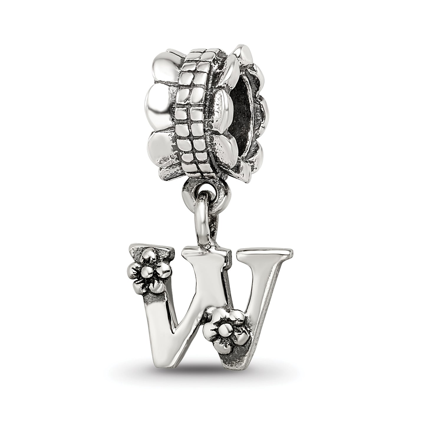 Sterling Silver Reflections Letter W Dangle Bead Main image