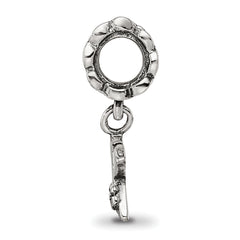 Sterling Silver 925 Letter X Dangle Bead with Antiqued Finish Solid Cast Design