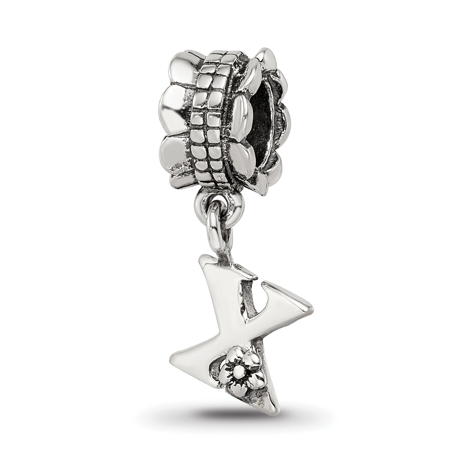 Sterling Silver Reflections Letter X Dangle Bead Main image