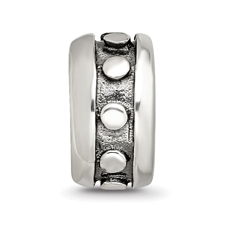 Sterling Silver 925 Stopper Bead with Antiqued Finish Solid Craftsmanship
