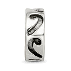 925 Sterling Silver Antiqued Stopper Bead with Solid Cast Design