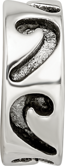 925 Sterling Silver Antiqued Stopper Bead with Solid Cast Design