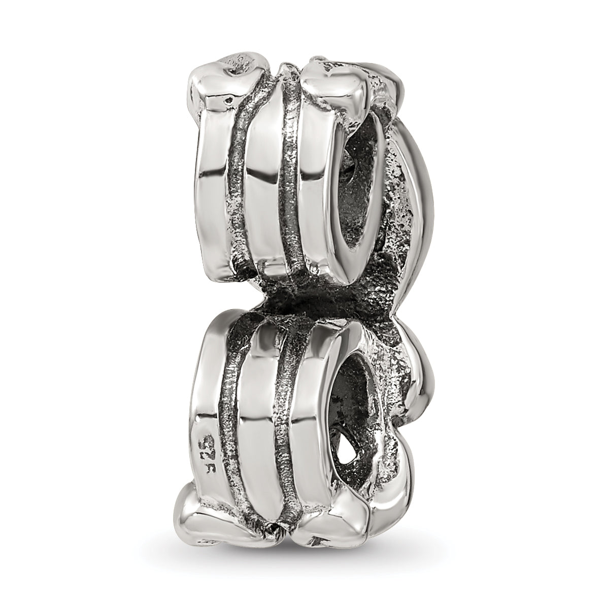 Sophia Jewelers Sterling Silver Scroll Bead with Antiqued Finish