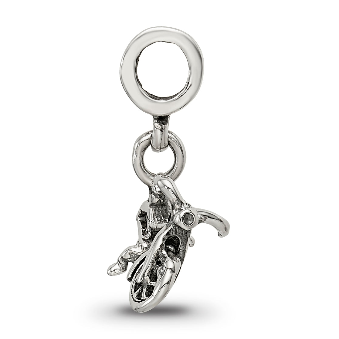Sterling Silver 925 Bicycle Dangle Bead for Kids, Antiqued Finish Secondary image
