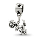 Sterling Silver 925 Bicycle Dangle Bead for Kids, Antiqued Finish