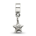 Sterling Silver 925 Star Dangle Bead for Kids with Antiqued Finish