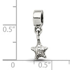 Sterling Silver 925 Star Dangle Bead for Kids with Antiqued Finish