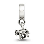 Sterling Silver Kids Pony Dangle Bead with Antiqued Finish by Sophia Jewelers