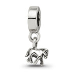Sterling Silver Kids Pony Dangle Bead with Antiqued Finish by Sophia Jewelers