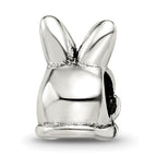 Sterling Silver 925 Antiqued Easter Bunny Bead with Solid Cast Design