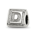 Sterling Silver Reflections Letter D Triangle Block Bead
