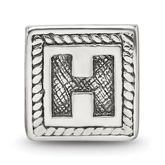 Sterling Silver Reflections Letter H Triangle Block Bead